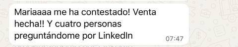 Venta hecha!! Y cuatro personas preguntándome por LinkedIn.